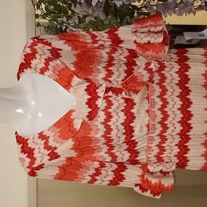 Donna Ricco Knit Trumpet Sleeved Dress